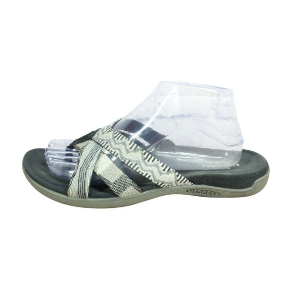 Merrell Thong Crisscross Memory Foam Comfort Sandals Black Size 10 - Picture 1 of 9